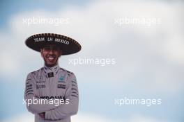 Lewis Hamilton (GBR) Mercedes AMG F1 mexican themed cutout. 21.10.2017. Formula 1 World Championship, Rd 17, United States Grand Prix, Austin, Texas, USA, Qualifying Day.