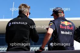 (L to R): Nico Hulkenberg (GER) Renault Sport F1 Team with mbp on the drivers parade. 22.10.2017. Formula 1 World Championship, Rd 17, United States Grand Prix, Austin, Texas, USA, Race Day.