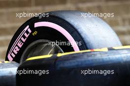 Pink marked Pirelli tyre. 19.10.2017. Formula 1 World Championship, Rd 17, United States Grand Prix, Austin, Texas, USA, Preparation Day.