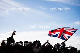 British flag with fans. 19.10.2017. Formula 1 World Championship, Rd 17, United States Grand Prix, Austin, Texas, USA, Preparation Day.