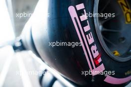 Pink striped Pirelli tyre. 19.10.2017. Formula 1 World Championship, Rd 17, United States Grand Prix, Austin, Texas, USA, Preparation Day.