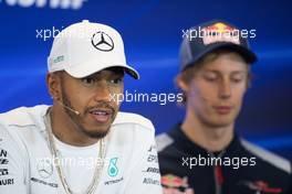 Lewis Hamilton (GBR) Mercedes AMG F1 in the FIA Press Conference. 19.10.2017. Formula 1 World Championship, Rd 17, United States Grand Prix, Austin, Texas, USA, Preparation Day.