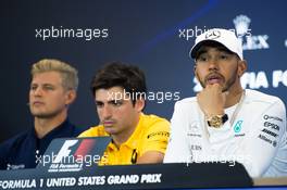 Lewis Hamilton (GBR) Mercedes AMG F1 in the FIA Press Conference. 19.10.2017. Formula 1 World Championship, Rd 17, United States Grand Prix, Austin, Texas, USA, Preparation Day.
