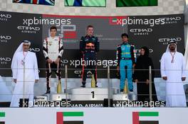 Race 1, 1st place Niko Kari (FIN) Arden International, 2nd place George Russell (GBR) ART Grand Prix and 3rd place Arjun Maini (IND) Jenzer Motorsport 25.11.2017. GP3 Series, Rd 8, Yas Marina Circuit, Abu Dhabi, UAE, Saturday.