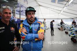 Mick Doohan, Fernando Alonso 24.09.2017. CIK-FIA World Champs, PFI Karting, Grantham, UK