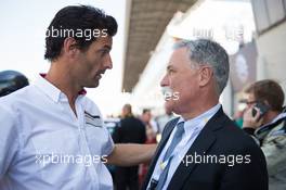 (L to R): Mark Webber (AUS) with Chase Carey (USA) Formula One Group Chairman. FIA World Endurance Championship, Le Mans 24 Hours - Race, Saturday 17th June 2017. Le Mans, France.