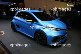 Renault ZOE E-Sport 07-08.03.2017. Geneva International Motor Show, Geneva, Switzerland. www.xpbimages.com, EMail: requests@xpbimages.com - copy of publication required for printed pictures. Every used picture is fee-liable. © Copyright: Photo4 / XPB Images