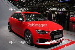 Audi RS3 Sportback 07-08.03.2017. Geneva International Motor Show, Geneva, Switzerland. www.xpbimages.com, EMail: requests@xpbimages.com - copy of publication required for printed pictures. Every used picture is fee-liable. © Copyright: Photo4 / XPB Images