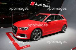 Audi RS3 Sportback 07-08.03.2017. Geneva International Motor Show, Geneva, Switzerland. www.xpbimages.com, EMail: requests@xpbimages.com - copy of publication required for printed pictures. Every used picture is fee-liable. © Copyright: Photo4 / XPB Images