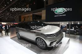 Range Rover Velar 07-08.03.2017. Geneva International Motor Show, Geneva, Switzerland. www.xpbimages.com, EMail: requests@xpbimages.com - copy of publication required for printed pictures. Every used picture is fee-liable. © Copyright: Photo4 / XPB Images