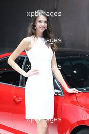 Stand Girls 07-08.03.2017. Geneva International Motor Show, Geneva, Switzerland. www.xpbimages.com, EMail: requests@xpbimages.com - copy of publication required for printed pictures. Every used picture is fee-liable. © Copyright: Photo4 / XPB Images