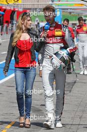 Andrea Kaiser (Moderatorin Sat.1) und Rene Rast (GER) (Audi Sport Team Rosberg - Audi RS5 DTM)  05.05.2018, DTM Round 1, Hockenheimring, Germany, Saturday.