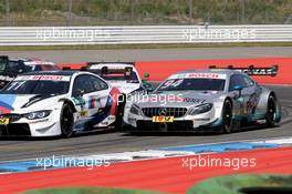 Marco Wittmann (GER) (BMW Team RMG - BMW M4 DTM)  und Pascal Wehrlein (GER) (HWA AG - Mercedes-AMG C 63 DTM) 05.05.2018, DTM Round 1, Hockenheimring, Germany, Saturday.