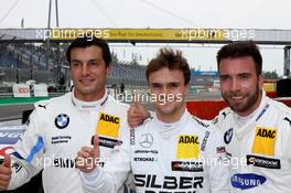 Bruno Spengler (CDN) (BMW Team RBM - BMW M4 DTM) , Lucas Auer (AUT) (HWA AG - Mercedes-AMG C 63 DTM)  und Philipp Eng (AUT) (BMW Team RBM - BMW M4 DTM) 19.05.2018, DTM Round 2, Lausitzring, Germany, Friday.