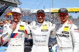 Marco Wittmann (GER) (BMW Team RMG - BMW M4 DTM) , Gary Paffett (GBR) (HWA AG - Mercedes-AMG C 63 DTM) und Pascal Wehrlein (GER) (HWA AG - Mercedes-AMG C 63 DTM) 20.05.2018, DTM Round 2, Lausitzring, Germany, Friday.