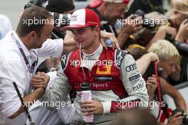 Third place Nico Muller (SUI) Audi Sport Team Abt Sportsline, Audi RS 5 DTM celebrates in parc ferme. 02.06.2018, DTM Round 3, Hungaroring, Hungary, Saturday.