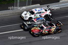 Paul Di Resta (GBR) (HWA AG - Mercedes-AMG C 63 DTM) , Bruno Spengler (CDN) (BMW Team RBM - BMW M4 DTM)  und Edoardo Mortara (ITA) (HWA AG - Mercedes-AMG C 63 DTM) 24.06.2018, DTM Round 4, Norisring, Germany, Sunday.