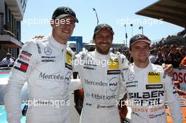 Paul Di Resta (GBR) (HWA AG - Mercedes-AMG C 63 DTM) , Gary Paffett (GBR) (HWA AG - Mercedes-AMG C 63 DTM)  und Lucas Auer (AUT) (HWA AG - Mercedes-AMG C 63 DTM)  v.li.  14.07.2018, DTM Round 5, Zandvoort, Netherlands, Saturday.
