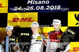 Joel Eriksson (SWE) (BMW Team RBM - BMW M4 DT), Edoardo Mortara (ITA) (HWA AG - Mercedes-AMG C 63 DTM),  Rene Rast (GER) (Audi Sport Team Rosberg - Audi RS5 DTM) 26.08.2018, DTM Round 7, Misano, Italy, Sunday.