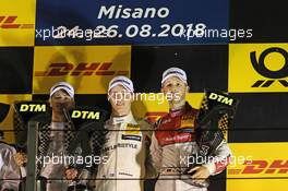 Joel Eriksson (SWE) (BMW Team RBM - BMW M4 DTM) , Edoardo Mortara (ITA) (HWA AG - Mercedes-AMG C 63 DTM) ,Rene Rast (GER) (Audi Sport Team Rosberg - Audi RS5 DTM) 26.08.2018, DTM Round 7, Misano, Italy, Sunday.