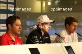 Pressekonferenz mit Robin Frijns (NL) (Audi Sport Team Abt - Audi RS5 DTM) , Joel Eriksson (SWE) (BMW Team RBM - BMW M4 DTM)  und Daniel Juncadella (ESP) (HWA AG - Mercedes-AMG C 63 DTM)   07.09.2018, DTM Round 8, Nürburgring, Germany, Friday.