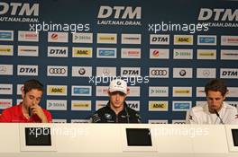 Pressekonferenz mit Robin Frijns (NL) (Audi Sport Team Abt - Audi RS5 DTM) , Joel Eriksson (SWE) (BMW Team RBM - BMW M4 DTM)  und Daniel Juncadella (ESP) (HWA AG - Mercedes-AMG C 63 DTM) 07.09.2018, DTM Round 8, Nürburgring, Germany, Friday.