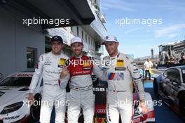 Paul Di Resta (GBR) (HWA AG - Mercedes-AMG C 63 DTM) , Rene Rast (GER) (Audi Sport Team Rosberg - Audi RS5 DTM)  und Marco Wittmann (GER) (BMW Team RMG - BMW M4 DTM) 09.09.2018, DTM Round 8, Nürburgring, Germany, Sunday.