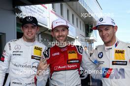 Paul Di Resta (GBR) (HWA AG - Mercedes-AMG C 63 DTM) , Rene Rast (GER) (Audi Sport Team Rosberg - Audi RS5 DTM)  und Marco Wittmann (GER) (BMW Team RMG - BMW M4 DTM)  09.09.2018, DTM Round 8, Nürburgring, Germany, Sunday.