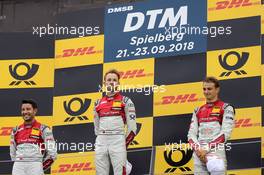 Mike Rockenfeller (GER) (Audi Sport Team Phoenix - Audi RS5 DTM) , Rene Rast (GER) (Audi Sport Team Rosberg - Audi RS5 DTM)  und Nico Müller (SUI) (Audi Sport Team Abt - Audi RS5 DTM)   22.09.2018, DTM Round 9, Spielberg, Austria, Saturday.