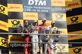 Rene Rast (GER) (Audi Sport Team Rosberg - Audi RS5 DTM) , Robin Frijns (NL) (Audi Sport Team Abt - Audi RS5 DTM) (links) und Timo Glock (GER) (BMW Team RMG - BMW M4 DTM) 13.10.2018, DTM Round 10, Hockenheimring, Germany, Saturday.