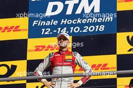 Rene Rast (GER) (Audi Sport Team Rosberg - Audi RS5 DTM)  freut sich über seinen Sieg beim DTM-Lauf (Saisonfinale) auf  13.10.2018, DTM Round 10, Hockenheimring, Germany, Saturday.