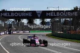 Sergio Perez (MEX) Sahara Force India F1 VJM11. 23.03.2018. Formula 1 World Championship, Rd 1, Australian Grand Prix, Albert Park, Melbourne, Australia, Practice Day.