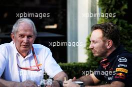(L to R): Dr Helmut Marko (AUT) Red Bull Motorsport Consultant and Christian Horner (GBR) Red Bull Racing Team Principal. 23.03.2018. Formula 1 World Championship, Rd 1, Australian Grand Prix, Albert Park, Melbourne, Australia, Practice Day.
