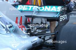 Mercedes rear wing. 23.03.2018. Formula 1 World Championship, Rd 1, Australian Grand Prix, Albert Park, Melbourne, Australia, Practice Day.