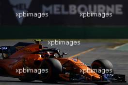 Stoffel Vandoorne (BEL) McLaren F1  23.03.2018. Formula 1 World Championship, Rd 1, Australian Grand Prix, Albert Park, Melbourne, Australia, Practice Day.