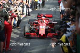 1st place Sebastian Vettel (GER) Ferrari SF71H. 25.03.2018. Formula 1 World Championship, Rd 1, Australian Grand Prix, Albert Park, Melbourne, Australia, Race Day.