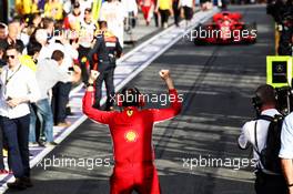Riccardo Adami (ITA) Ferrari Race Engineer celebrates as race winner Sebastian Vettel (GER) Ferrari SF71H enters parc ferme. 25.03.2018. Formula 1 World Championship, Rd 1, Australian Grand Prix, Albert Park, Melbourne, Australia, Race Day.