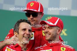 Sebastian Vettel (GER) Scuderia Ferrari and Kimi Raikkonen (FIN) Scuderia Ferrari  25.03.2018. Formula 1 World Championship, Rd 1, Australian Grand Prix, Albert Park, Melbourne, Australia, Race Day.