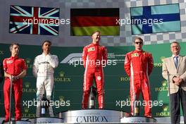 Lewis Hamilton (GBR) Mercedes AMG F1, Sebastian Vettel (GER) Scuderia Ferrari and Kimi Raikkonen (FIN) Scuderia Ferrari  25.03.2018. Formula 1 World Championship, Rd 1, Australian Grand Prix, Albert Park, Melbourne, Australia, Race Day.