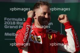 1st place Sebastian Vettel (GER) Ferrari SF71H 25.03.2018. Formula 1 World Championship, Rd 1, Australian Grand Prix, Albert Park, Melbourne, Australia, Race Day.