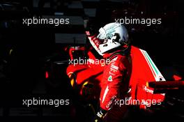 Race winner Sebastian Vettel (GER) Ferrari SF71H celebrates in parc ferme. 25.03.2018. Formula 1 World Championship, Rd 1, Australian Grand Prix, Albert Park, Melbourne, Australia, Race Day.