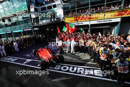 Race winner Sebastian Vettel (GER) Ferrari SF71H enters parc ferme. 25.03.2018. Formula 1 World Championship, Rd 1, Australian Grand Prix, Albert Park, Melbourne, Australia, Race Day.