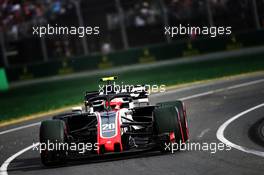 Kevin Magnussen (DEN) Haas VF-18 slows after leaving the pits. 25.03.2018. Formula 1 World Championship, Rd 1, Australian Grand Prix, Albert Park, Melbourne, Australia, Race Day.