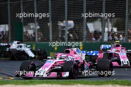 Sergio Perez (MEX) Sahara Force India F1 VJM11. 25.03.2018. Formula 1 World Championship, Rd 1, Australian Grand Prix, Albert Park, Melbourne, Australia, Race Day.