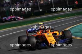 Stoffel Vandoorne (BEL) McLaren MCL33. 25.03.2018. Formula 1 World Championship, Rd 1, Australian Grand Prix, Albert Park, Melbourne, Australia, Race Day.