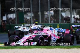 Sergio Perez (MEX) Sahara Force India F1 VJM11 at the start of the race. 25.03.2018. Formula 1 World Championship, Rd 1, Australian Grand Prix, Albert Park, Melbourne, Australia, Race Day.