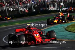 Kimi Raikkonen (FIN) Ferrari SF71H. 25.03.2018. Formula 1 World Championship, Rd 1, Australian Grand Prix, Albert Park, Melbourne, Australia, Race Day.