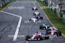 Sergio Perez (MEX) Sahara Force India F1 VJM11. 25.03.2018. Formula 1 World Championship, Rd 1, Australian Grand Prix, Albert Park, Melbourne, Australia, Race Day.