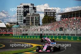 Sergio Perez (MEX) Sahara Force India F1 VJM11. 25.03.2018. Formula 1 World Championship, Rd 1, Australian Grand Prix, Albert Park, Melbourne, Australia, Race Day.