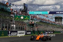 Stoffel Vandoorne (BEL) McLaren MCL33. 25.03.2018. Formula 1 World Championship, Rd 1, Australian Grand Prix, Albert Park, Melbourne, Australia, Race Day.
